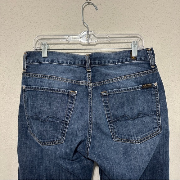 7 For All Mankind Mens Austyn Mid-Rise Straight Leg Blue Jeans Size 31 Classic - Picture 7 of 9